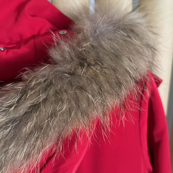 Maje fur hood coat jacket parka size FR38 - Picture 4 of 6